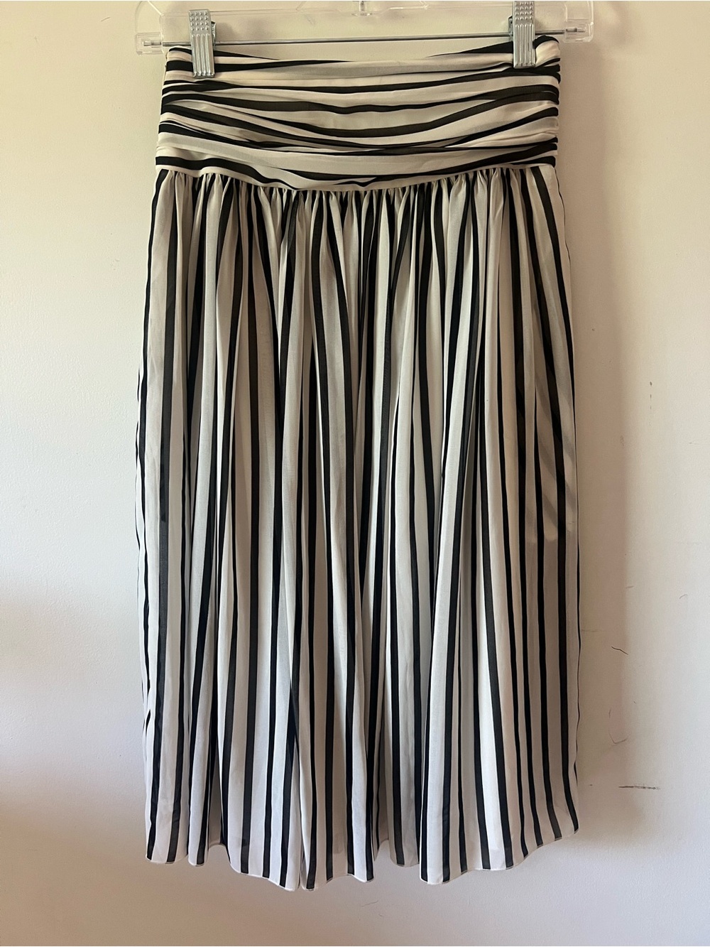 RARE Carrie Hammer Custom Striped Pleated Midi Skirt - Size XS / 24